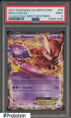 2021 Pokemon Celebrations #54 Mewtwo Ex Classic Next Destines 54 Mewtwo Ex PSA 9 - Image 1