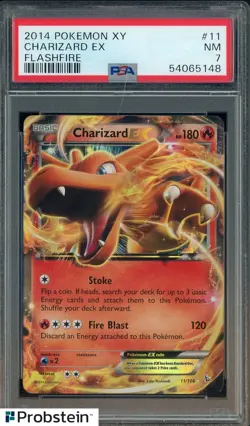 2014 Pokemon XY Flashfire #11 Charizard Ex PSA 7 NM - Image 1