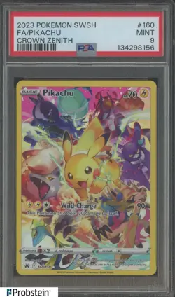 2023 Pokemon SWSH Crown Zenith #160 FA Pikachu PSA 9 MINT - Image 1