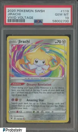 2020 Pokemon SWSH Vivid Voltage #119 Jirachi PSA 10 GEM MINT - Image 1
