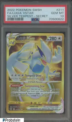 2022 Pokemon SWSH Silver Tempest Secret #211 FA Lugia VStar PSA 10 GEM MINT - Image 1