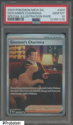 2023 Pokemon Mew En Special Illustration Rare #204 Giovanni's Charisma PSA 10 - Image 1