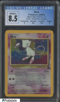 2000 Pokemon Black Star Promos Pokemon League Mew Holo CGC 8.5 NM-MT+ - Image 1