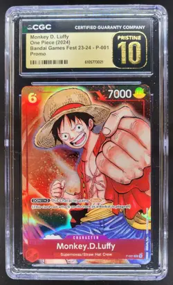 2024 ONE PIECE CCG MONKEY D. LUFFY P-001 PROMO CGC 10 PRISTINE C RC7 - Image 1