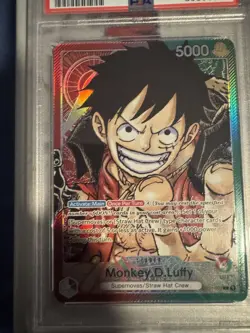 One Piece OP01-003 Monkey D Luffy Pre-Errata Alternate Art Leader PSA 10 - Image 2