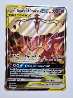 Pokemon TCG Jumbo Espeon & Deoxys GX SM240 Black Star Promo Card 2020 - Image 1