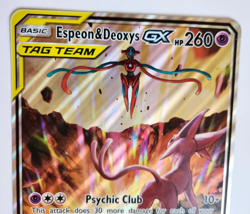 Pokemon TCG Jumbo Espeon & Deoxys GX SM240 Black Star Promo Card 2020 - Image 3