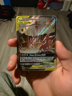 Pokemon TCG Espeon & Deoxys GX SM240 Black Star Promo Holo - Image 1