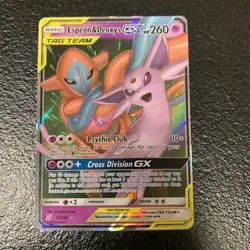 Espeon and Deoxys GX 72/236 Pokemon TCG Unified Minds Tag Team Ultra Rare - Image 1