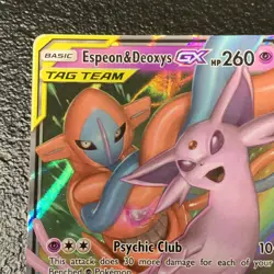 Espeon and Deoxys GX 72/236 Pokemon TCG Unified Minds Tag Team Ultra Rare - Image 2