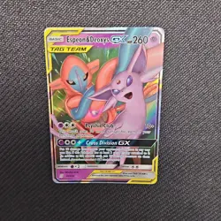 Pokemon TCG Espeon & Deoxys GX 72/236 SM-Unified Minds Holo Ultra Rare TAG TEAM - Image 1