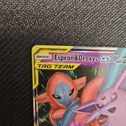 Pokemon TCG Espeon & Deoxys GX 72/236 SM-Unified Minds Holo Ultra Rare TAG TEAM - Image 3