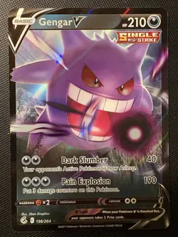 2021 Pokemon SWSH Fusion Strike Gengar V 156/264 ULTRA RARE HOLO Card! HOT! - Image 1
