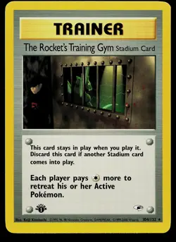 Pokemon Card - The Rocket's Training Gym Gym Heroes 104/132 Rare 1st Edition - Image 1
