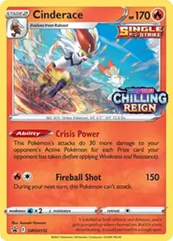 Cinderace - SWSH112 - Pokemon Sword & Shield Promo PreRelease Holo Rare Card NM - Image 1