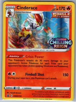Cinderace - (Prerelease) SWSH112 Holo Sword & Shield Promo - Pokemon Card NM - Image 1