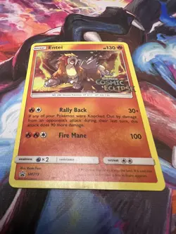 Entei Prerelease Staff SM219 Sm Holo Sun & Moon Black Star Promo Pokemon (LP) - Image 4