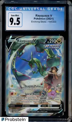 2021 Pokemon Evolving Skies #194 Rayquaza V CGC 9.5 GEM MINT - Image 1