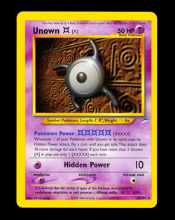 2002 Pokemon UNOWN X Neo Destiny Set RARE Non Holo OC ERROR Misprint Card 30/105 - Image 1
