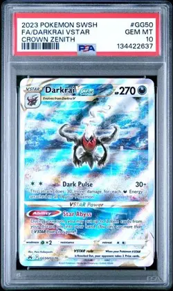 Darkrai VStar Pokemon Crown Zenith Galarian Gallery GG50 PSA 10 - Image 1
