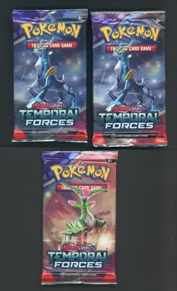 Lot of (3) Pokemon Scarlet & Violet Temporal Forces Booster Packs Sealed - Image 1