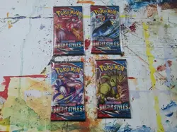 Pokemon TCG Battle Styles Booster Packs x4 - Complete Art Set w/ Sleeves 820650808197 - Image 1