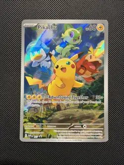 Pokemon Pikachu TCG Scarlet & Violet Promo Holo Card SVP027 Black Star - Image 1
