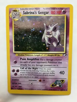 Pokemon TCG Sabrina's Gengar Gym Heroes 14/132 Unlimited Holo Rare - NM-/LP+ - Image 1