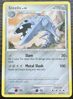 Steelix 38/130 Pokemon TCG Diamond and Pearl Base Set Rare Lightly Played LP - Image 1