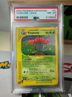 2002 Pokemon Expedition #31 Vileplume Holo PSA 8 NM-MT - Image 1