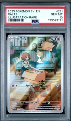 2023 POKEMON SVI EN-SCARLET & VIOLET ILLUSTRATION RARE #211 RALTS PSA 10 - Image 1