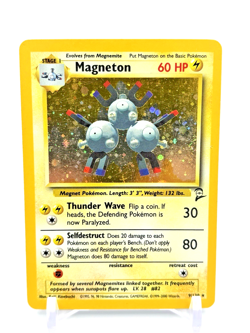 Pokemon Magneton Base Set 2 9/130 Unlimited Holo Rare LP - Image 1
