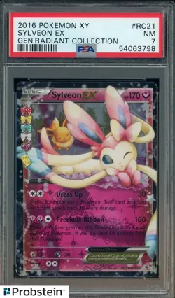2016 Pokemon XY Gen. Radiant Collection #RC21 Sylveon Ex PSA 7 NM - Image 1