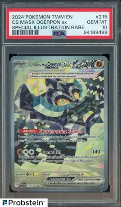 2024 Pokemon TWM En Special Illustration Rare #215 CS Mask Ogerpon Ex PSA 10 - Image 1