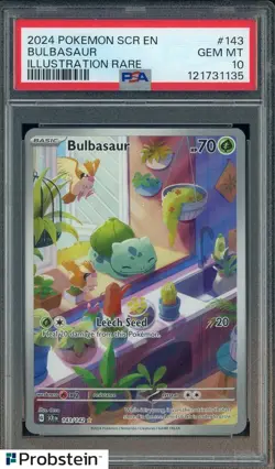 2024 Pokemon Scr En Illustration Rare #143 Bulbasaur PSA 10 GEM MINT - Image 1
