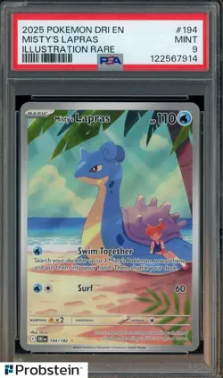 2025 Pokemon Dri En Illustration Rare #194 Misty's Lapras PSA 9 MINT - Image 1