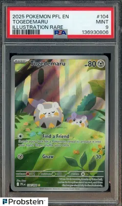 2025 Pokemon PFL En Illustration Rare #104 Togedemaru PSA 9 MINT - Image 1
