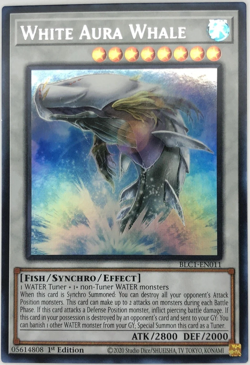 Yugioh TCG White Aura Whale BLC1-EN011 Silver Ultra Rare First Edition NM - Image 1