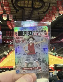 One Piece Monkey D. Luffy US Voyage College Basketball Promo Card SEALED - Image 1