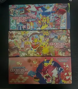 Pokemon Center Tohoku Hiroshima Fukuoka Special 3 Box set w/Promo card Pikachu - Image 1