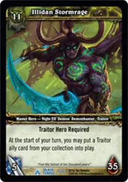 Moderate Play WoW TCG Illidan Stormrage Black Temple World of Warcraft - Image 1