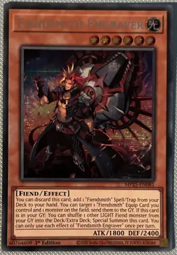 YuGiOh! Fiendsmith Engraver MP25-EN081 Prismatic Secret Rare 1st Edition - Image 1