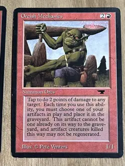 Awesome Magic The Gathering MTG Card Antiquities Orcish Mechanics X2 Exe+ - Image 4