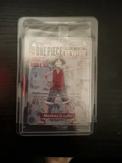 One Piece College Basketball US Voyage Luffy Promo Card - Image 1