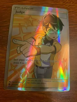 Pokemon TCG Judge Full Art Trainer Lost Thunder 209/214 Holo Supporter Card NM - Image 1