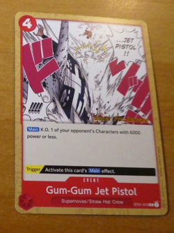 ONE PIECE ENGLISH CARD SUPER PRE-RELEASE GAME CARTE GUM-GUM ST01-015 ST EN MINT - Image 1
