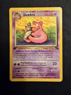 Slowbro 43/62 Fossil Regular First Edition Pokemon Card LP - Image 1