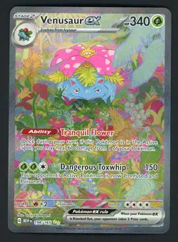 Venusaur ex SIR 151 Alt Art 198/165 Pokemon card 2023 Full Art MEW EN - Image 1