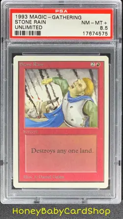 MTG Unlimited Edition 1993 Stone Rain PSA 8.5 NM/MT+ Old School 93/94 - Image 1