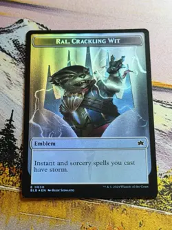 Ral, Crackling Wit Emblem, Bushy Bodyguard Foil Token MTG, Bloomburrow Token NM - Image 2